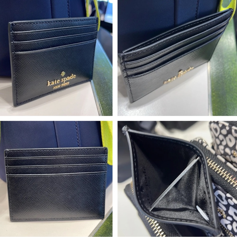Kate Spade Madison Saffiano Leather Small Slim Card Holder
COLOR: Black 
NWT - Picture 16 of 16